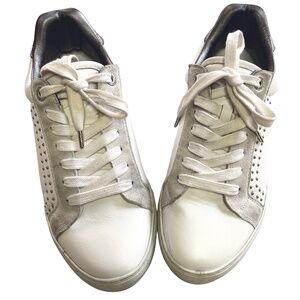 Zadig & Voltaire Paris Leather Sneaker Athletic Zv1747 White S8 Studded